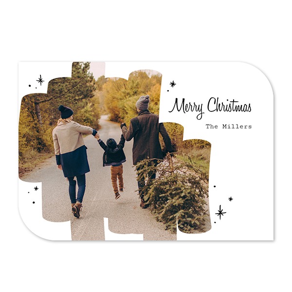 Enkle Fotokort halvrundet liggende 14,3 x 10 cm