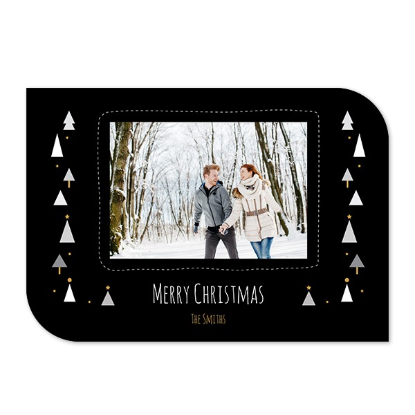 Faire-part 1 volet Bords ronds diagonale paysage 14,3 x 10 cm