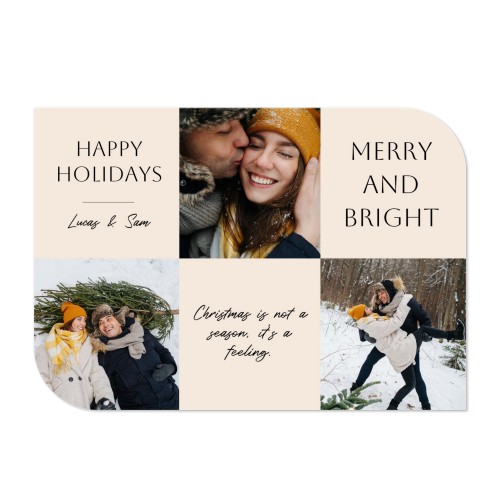 Faire-part 1 volet Bords ronds diagonale paysage 14,3 x 10 cm