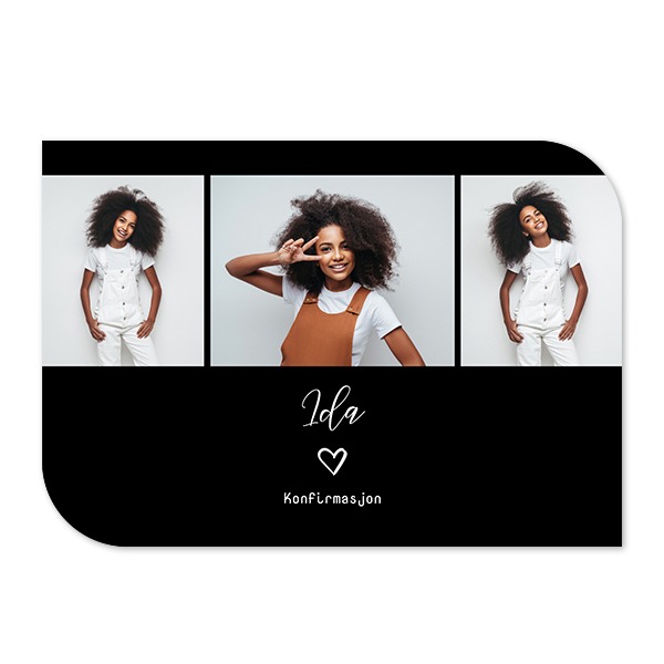 Enkle Fotokort halvrundet liggende 14,3 x 10 cm