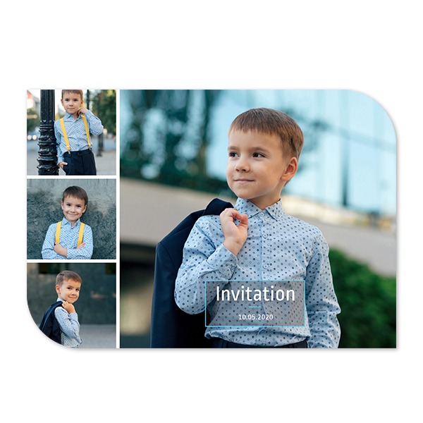 Grusskarte - Halbrunde Ecken Querformat 14,3 x 10 cm