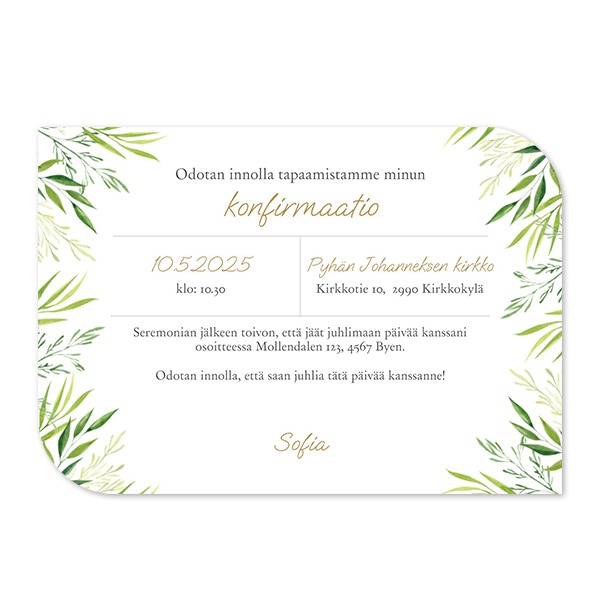 Klassinen kuvakortti siiven muotoinen vaaka 14,3 x 10 cm