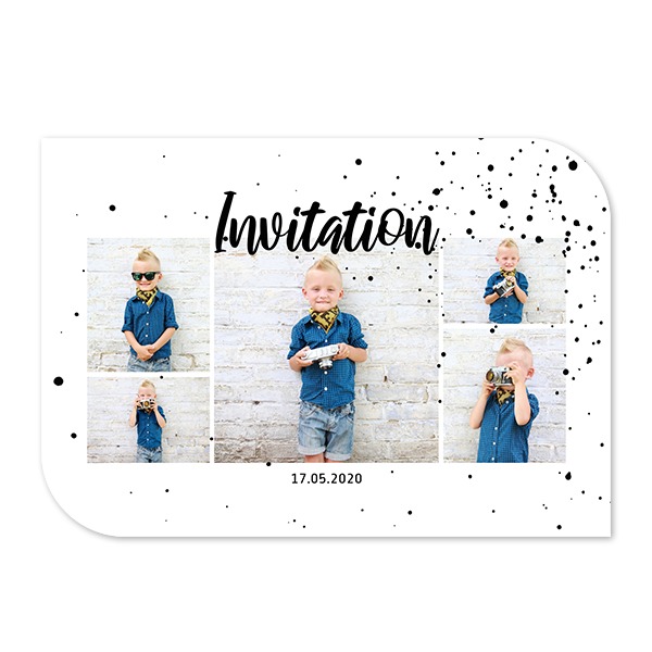 Faire-part 1 volet Bords ronds diagonale paysage 14,3 x 10 cm Faire-part 1 volet Bords ronds diagonale paysage 14,3 x 10 cm