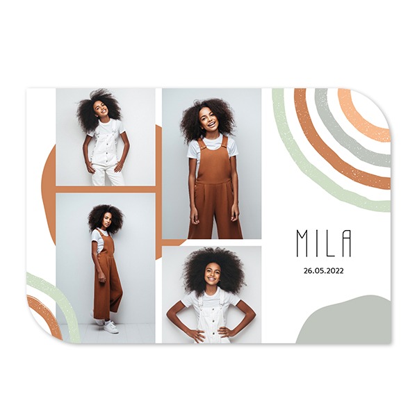 Faire-part 1 volet Bords ronds diagonale paysage 14,3 x 10 cm Faire-part 1 volet Bords ronds diagonale paysage 14,3 x 10 cm