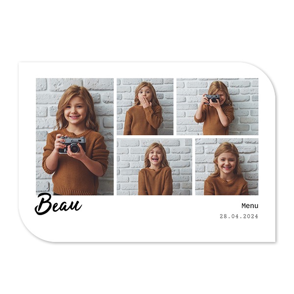 Grusskarte - Halbrunde Ecken Querformat 14,3 x 10 cm