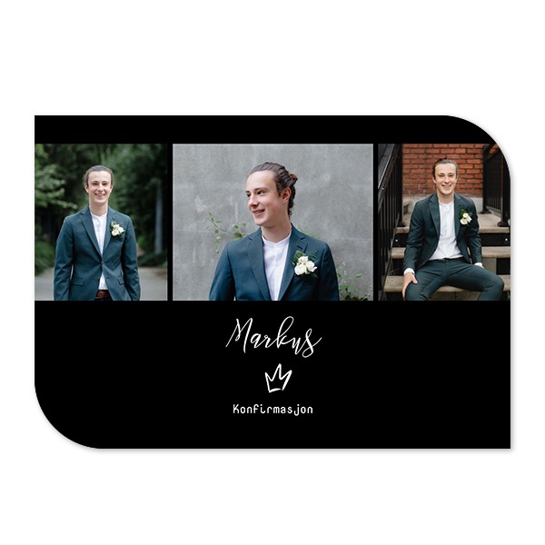 Enkle Fotokort halvrundet liggende 14,3 x 10 cm