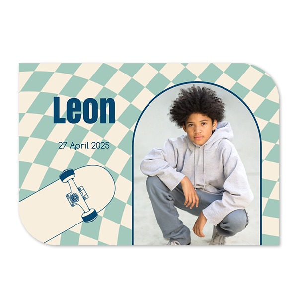 Grusskarte - Halbrunde Ecken Querformat 14,3 x 10 cm