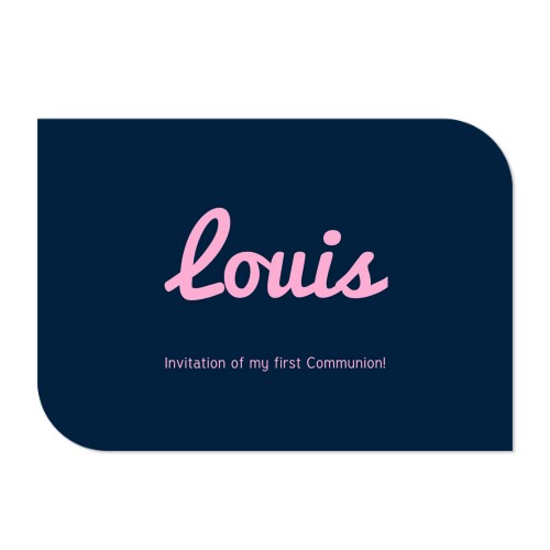 Faire-part 1 volet Bords ronds diagonale paysage 14,3 x 10 cm