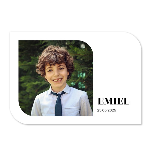 Faire-part 1 volet Bords ronds diagonale paysage 14,3 x 10 cm Faire-part 1 volet Bords ronds diagonale paysage 14,3 x 10 cm