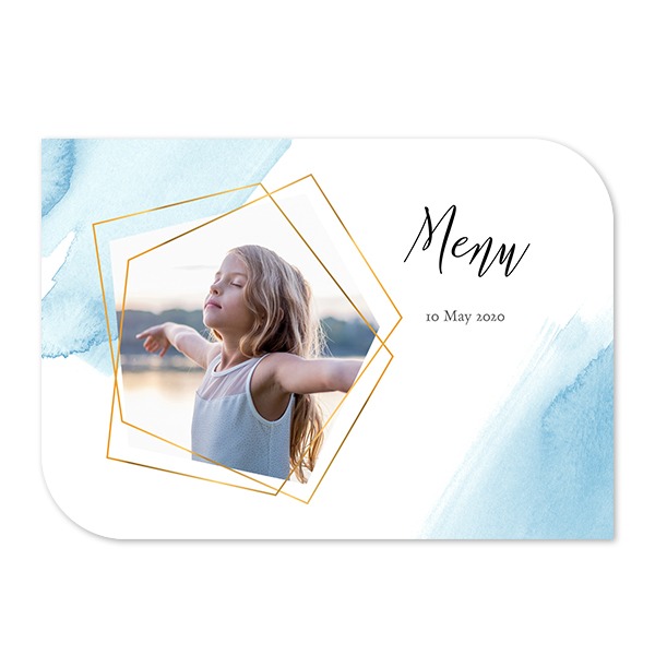 Grusskarte - Halbrunde Ecken Querformat 14,3 x 10 cm