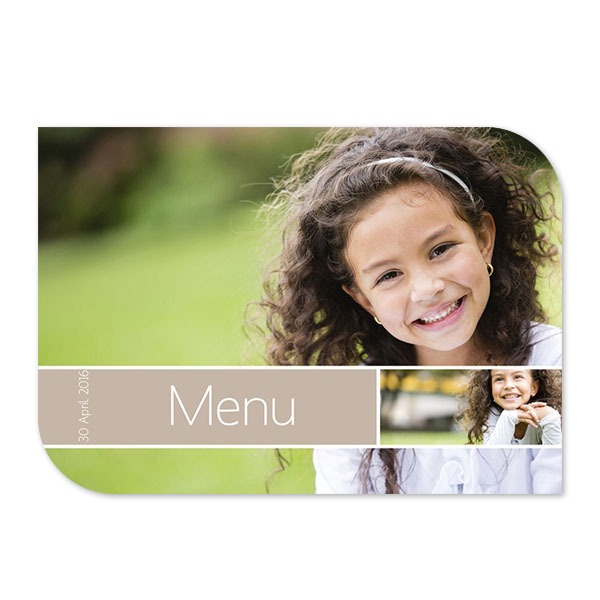 Faire-part 1 volet Bords ronds diagonale paysage 14,3 x 10 cm