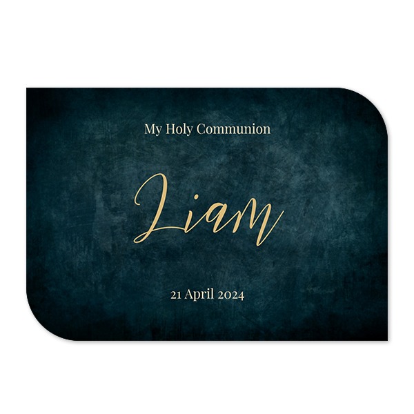 Faire-part 1 volet Bords ronds diagonale paysage 14,3 x 10 cm