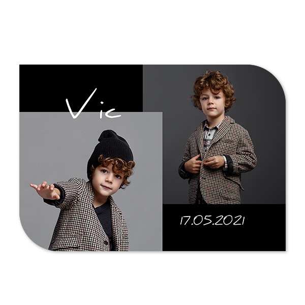 Single Card Half Rounded Horizontal 14,3 x 10 cm