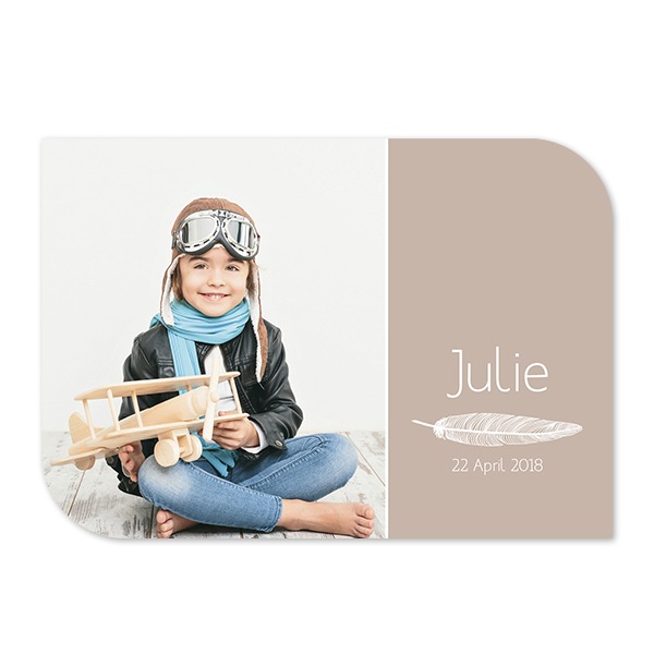 Grusskarte - Halbrunde Ecken Querformat 14,3 x 10 cm