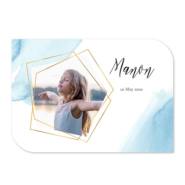 Grusskarte - Halbrunde Ecken Querformat 14,3 x 10 cm