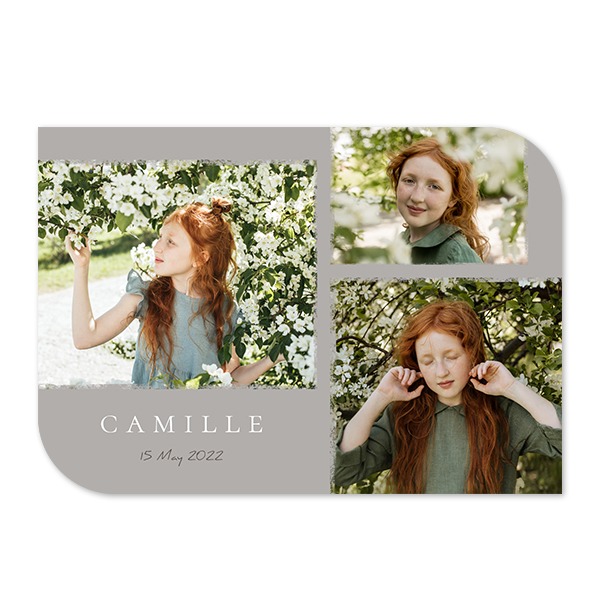 Faire-part 1 volet Bords ronds diagonale paysage 14,3 x 10 cm Faire-part 1 volet Bords ronds diagonale paysage 14,3 x 10 cm