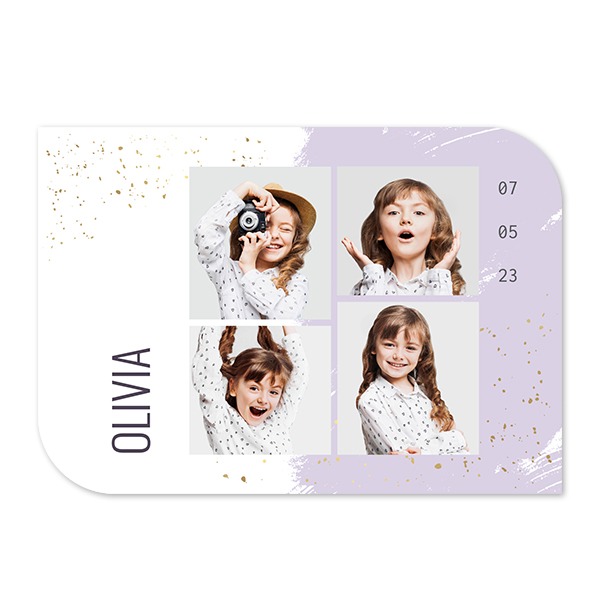 Grusskarte - Halbrunde Ecken Querformat 14,3 x 10 cm