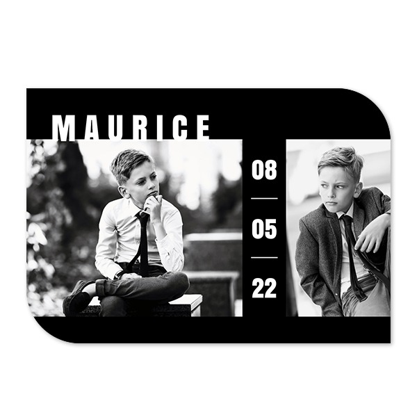 Faire-part 1 volet Bords ronds diagonale paysage 14,3 x 10 cm Faire-part 1 volet Bords ronds diagonale paysage 14,3 x 10 cm