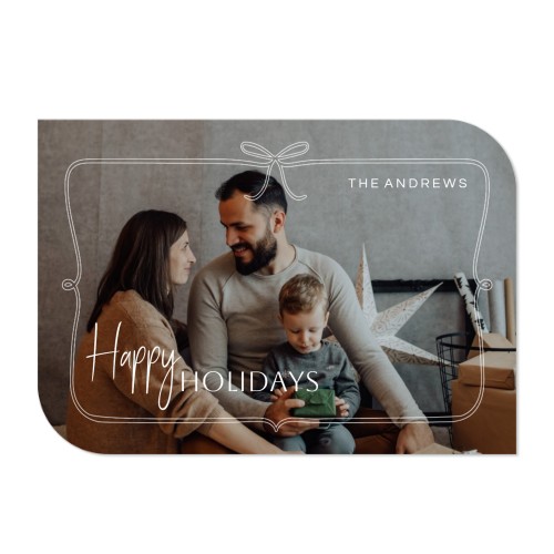 Faire-part 1 volet Bords ronds diagonale paysage 14,3 x 10 cm