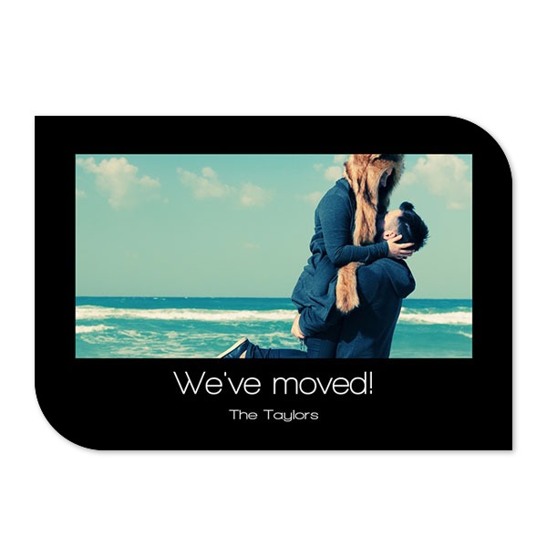 Faire-part 1 volet Bords ronds diagonale paysage 14,3 x 10 cm