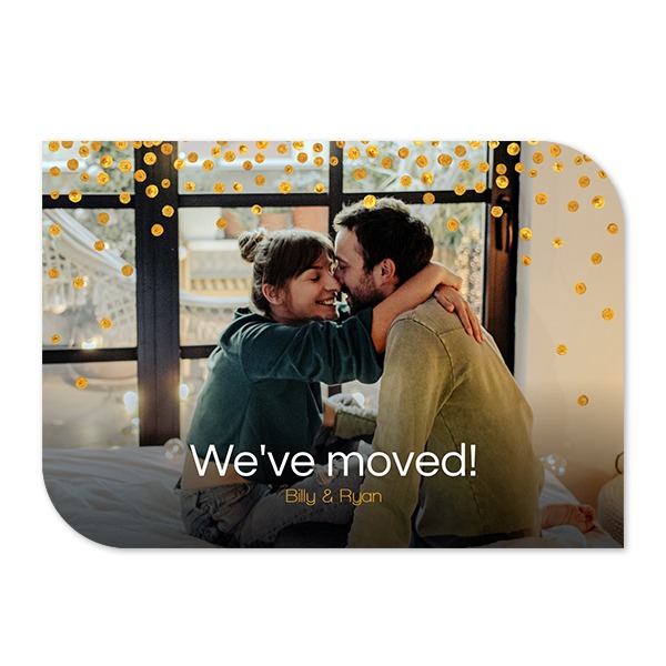 Faire-part 1 volet Bords ronds diagonale paysage 14,3 x 10 cm