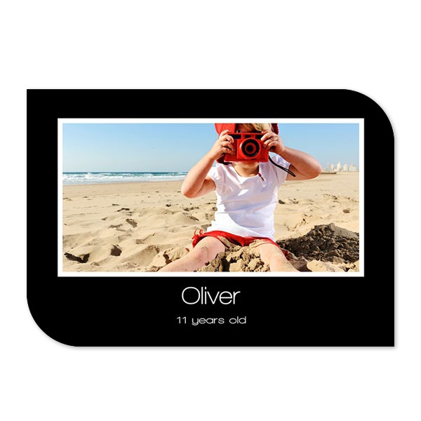 Faire-part 1 volet Bords ronds diagonale paysage 14,3 x 10 cm