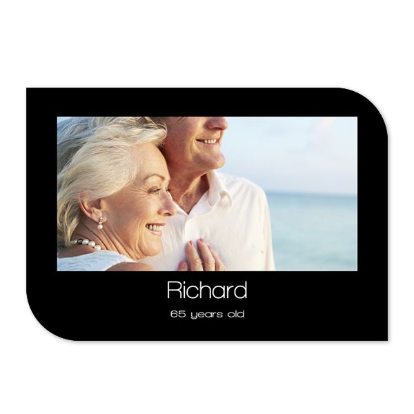 Faire-part 1 volet Bords ronds diagonale paysage 14,3 x 10 cm