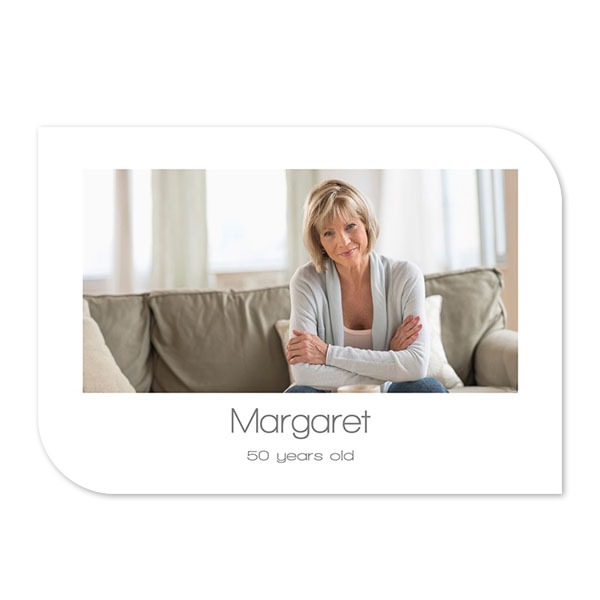 Faire-part 1 volet Bords ronds diagonale paysage 14,3 x 10 cm