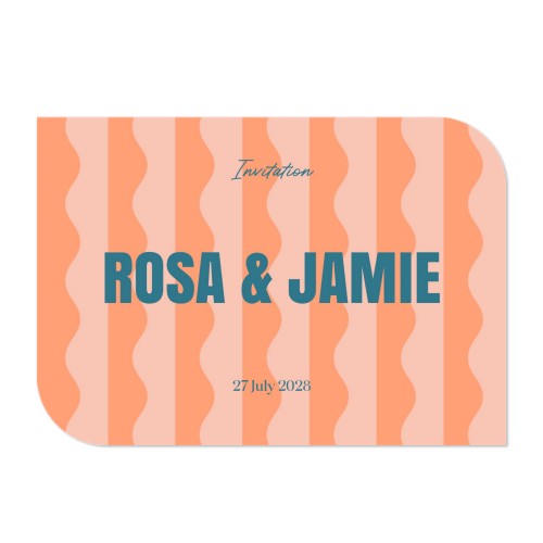 Color Blocking Waves Invitation