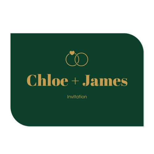 Faire-part 1 volet Bords ronds diagonale paysage 14,3 x 10 cm