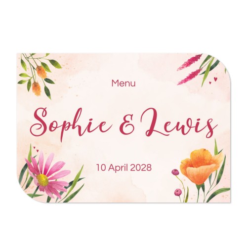 Grusskarte - Halbrunde Ecken Querformat 14,3 x 10 cm