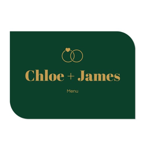 Faire-part 1 volet Bords ronds diagonale paysage 14,3 x 10 cm