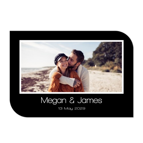 Faire-part 1 volet Bords ronds diagonale paysage 14,3 x 10 cm