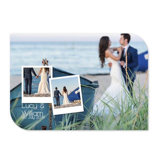 Faire-part 1 volet Bords ronds diagonale paysage 14,3 x 10 cm Faire-part 1 volet Bords ronds diagonale paysage 14,3 x 10 cm