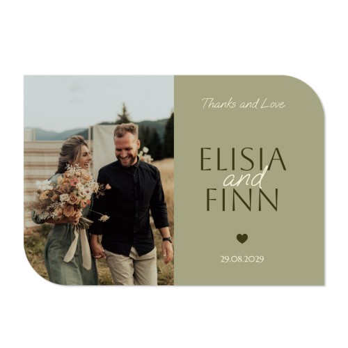 Faire-part 1 volet Bords ronds diagonale paysage 14,3 x 10 cm