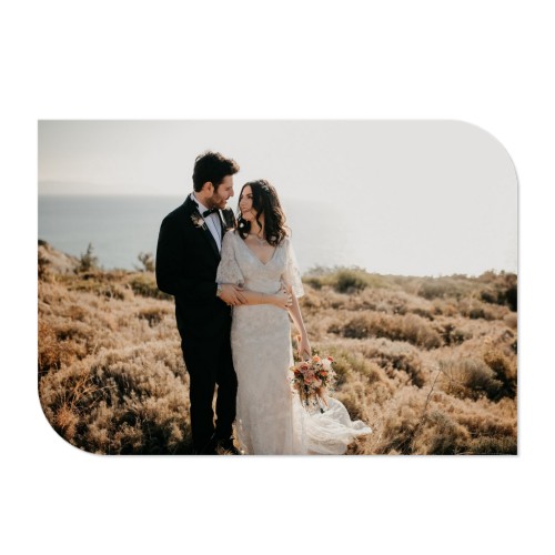 Grusskarte - Halbrunde Ecken Querformat 14,3 x 10 cm