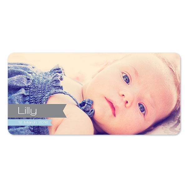 Faire-part 1 volet Pano paysage coins arrondis 19,6 x 9,3 cm