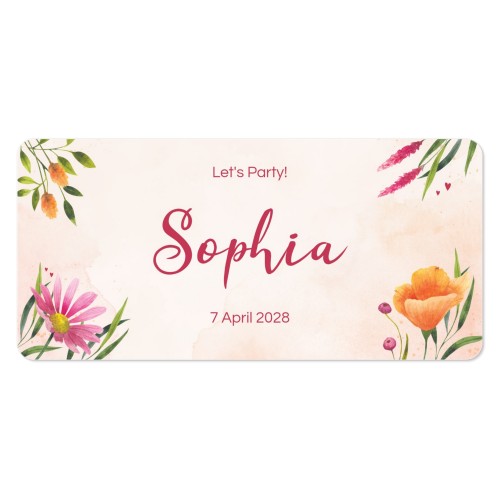 Faire-part 1 volet Pano paysage coins arrondis 19,6 x 9,3 cm