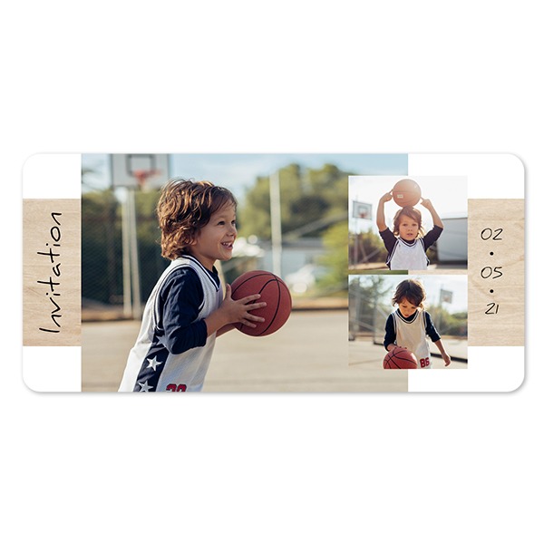 Faire-part 1 volet Pano paysage coins arrondis 19,6 x 9,3 cm