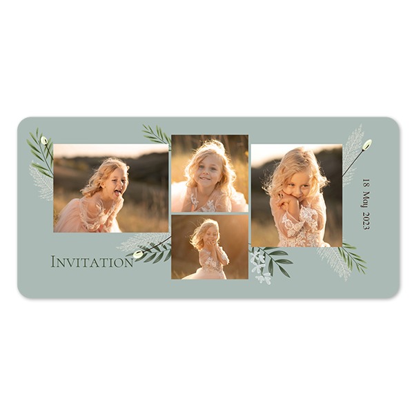 Faire-part 1 volet Pano paysage coins arrondis 19,6 x 9,3 cm