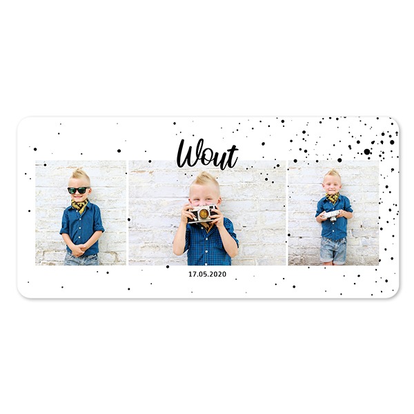 Faire-part 1 volet Pano paysage coins arrondis 19,6 x 9,3 cm