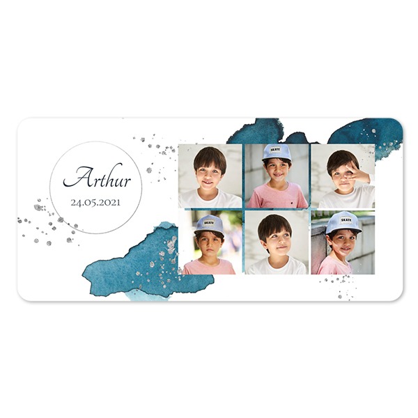 Faire-part 1 volet Pano paysage coins arrondis 19,6 x 9,3 cm