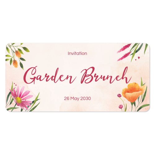 Faire-part 1 volet Pano paysage coins arrondis 19,6 x 9,3 cm