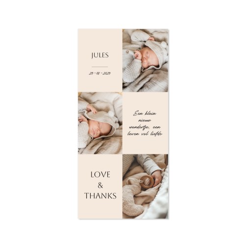 Faire-part 1 volet Pano portrait 9,3 x 19,6 cm