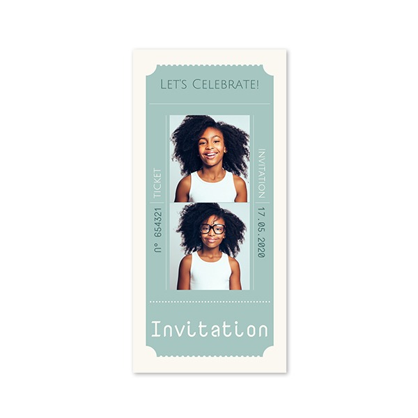 Faire-part 1 volet Pano portrait 9,3 x 19,6 cm