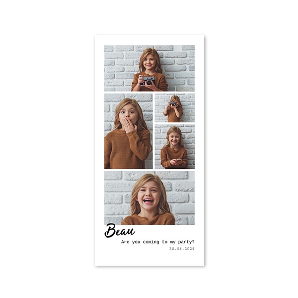 Faire-part 1 volet Pano portrait 9,3 x 19,6 cm