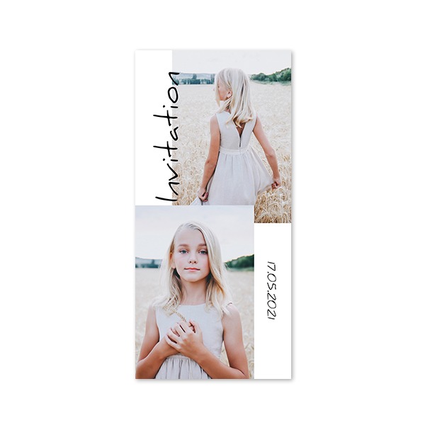 Faire-part 1 volet Pano portrait 9,3 x 19,6 cm