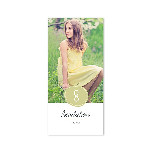 Faire-part 1 volet Pano portrait 9,3 x 19,6 cm