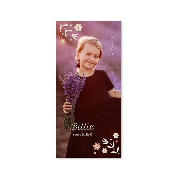 Faire-part 1 volet Pano portrait 9,3 x 19,6 cm