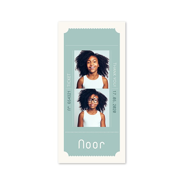 Faire-part 1 volet Pano portrait 9,3 x 19,6 cm